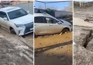 Бірнеше көлік лайға батып қалды – әкімдік мән-жайды түсіндірді
