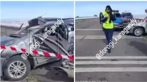 Тасжолда аударылған көліктен үш адам қаза тапты