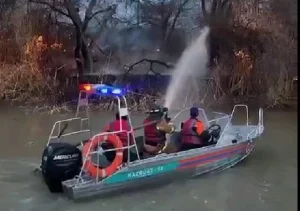 Қызылордада құрғақ шөп өртеніп ғимараттарға қауіп төндірді