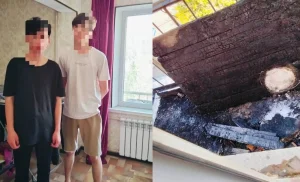 Қызылордада полицей екі жасөспірімді өрттен құтқарды