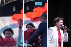 Әнші Роза Рымбаеваға көлік мінгізіп, құрмет көрсетілді