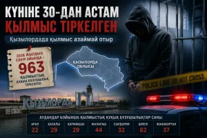ҚЫЗЫЛОРДА ОБЛЫСЫНДА КҮНІНЕ 30-ДАН АСТАМ ҚЫЛМЫС ТІРКЕЛГЕН
